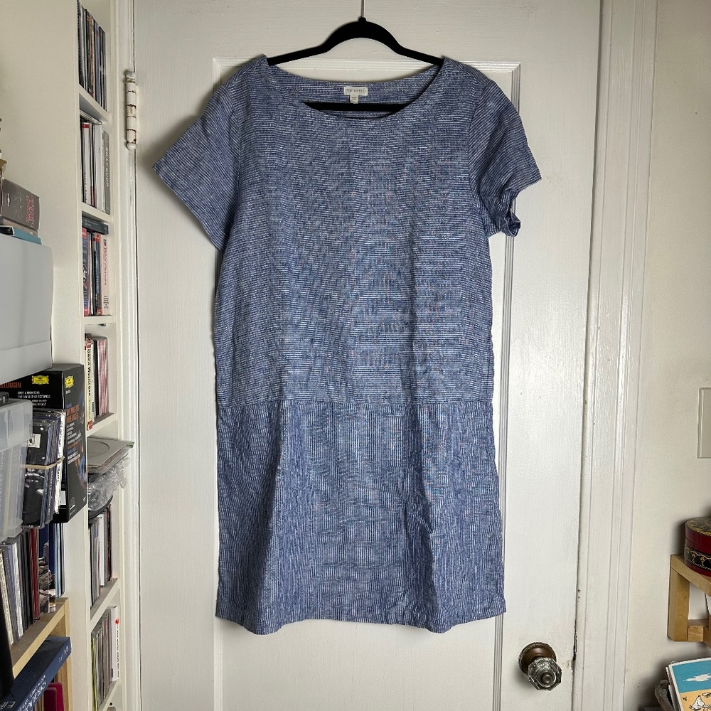 GARNET HILL 100% Linen, Drop Waist DRESS, Size 10, LAGENLOOK
